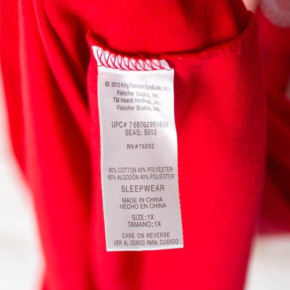 2012 Betty Boop Red Short Sleeve Sleep Shirt Women’s Size‎ 1X Totally Betty - Picture 4 of 7